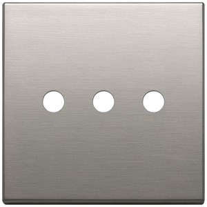 Copertura per interruttore a parete 3Mx3 Bs, rotonda, in nichel spazzolato, lunghezza 9,5 pollici, altezza 1,4 pollici - Product Image 1