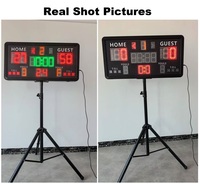 GANXIN Tableau de score numérique LED portable pour terrain de basket-ball de 0,9 mètre avec affichage du chronomètre de 24 secondes et contrôle par console