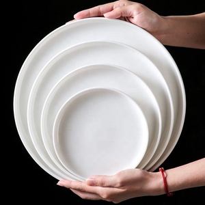 Assiettes à dessert en céramique <span class=keywords><strong>de</strong></span> 8 pouces, assiette ronde blanche pour salade, vaisselle en <span class=keywords><strong>porcelaine</strong></span> pour gâteau, pâtes, passe au micro-ondes et au lave-vaisselle - Product Image 6