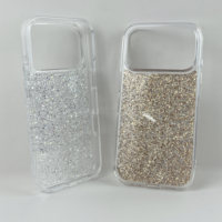 Coque de téléphone personnalisée à paillettes Bling Bling pour iPhone 17 Pro Max 16 Pro 15 Plus Coque de luxe transparente pour IPhones Epoxy Nouveau