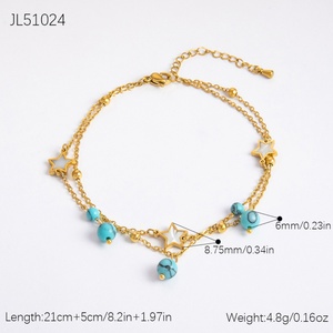 Women's 18K <b>Gold</b> Plated Stainless Steel <b>Anklet</b> Exuding Luxury and Sophistication Religious Style Trendy Gift Accessory - Product Image 6