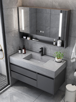 Ensemble de meubles de salle de bain Trlife, miroir intelligent LED au design moderne haut de gamme, écologique, résistant à l'eau, grand espace de rangement, contreplaqué MDF