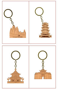 City Landmark <span class=keywords><strong>Porte</strong></span>-clés en bois Souvenir culturel créatif du musée Pendentif de voyage parfait - Product Image 2