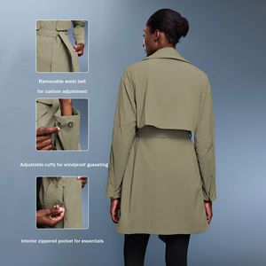 XW-D25127 Veste unisexe à poche extérieure tendance, style streetwear, fermeture éclair, confortable, <span class=keywords><strong>trench</strong></span>-coat pour femmes - Product Image 3