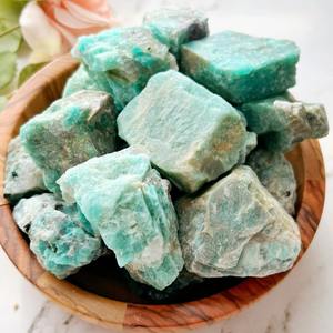 Wholesale High Quality Natural Healing <b>Crystal</b> <b>Raw</b> Stone Amazonite Rough Stone for Home Decoration and Christmas Gifts - Product Image 1