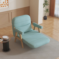 Neues Zeitgenössisches Quadratisches Stoff- und Holzsofa-Bett Klappbar zum Schlafen Zweifach Nutzbar für Wohnzimmer und Schlafzimmer