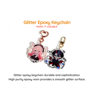 Cá nhân hoá tùy chỉnh Acrylic Charms cầu vồng Holographic long lanh Epoxy rõ ràng Acrylic <span class=keywords><strong>Keychain</strong></span> - Product Image 4