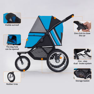 Vente en gros de grande poussette pour chien de 25kg, poussette à 3 roues pour animaux de compagnie de haute qualité personnalisée Plus <span class=keywords><strong>Dog</strong></span> Carrier - Product Image 4