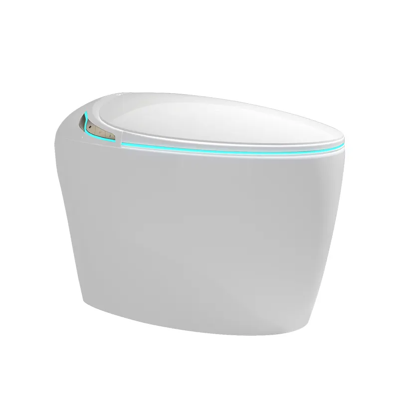 New Automatic Flush Smart Toilet One-Piece WC Night Light Floor Mounted Elongated Bowl Smart Bathroom Commode Ceramic Material