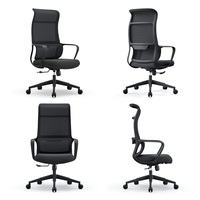 Chaise de bureau ergonomique robuste en maille noire pour ordinateur, idéale pour les managers - Mobilier de bureau Silla Oficina