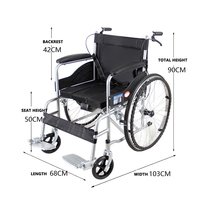 Silla de ruedas manual de grado hospitalario, ligera y plegable, diseñada para ancianos con parálisis cerebral