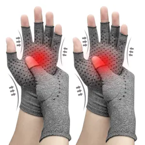 2024 Arthritis Compression Gloves Women Men Fingerless Gloves for Computer Typing and Dailywork