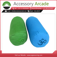 도매 대량 다양한 색상 고품질 자수 폴리에스터 소재 요가 볼스터 베개 쿠션