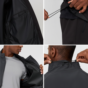 Conjuntos de chándal personalizados para hombre, chaqueta cortavientos de nailon 100%, conjuntos de dos piezas, chaqueta impermeable cortavientos con logotipo personalizado - Product Image 1