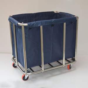 โรงงานสแตนเลสมัลติฟังก์ชั่รถเข็นผ้าลินินโรงแรมทําความสะอาดรถเข็นซักรีดล้อรถเข็นทําความสะอาดรถเข็นความจุขนาดใหญ่ - Product Image 5