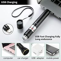 STELLAR PATH Lampe torche tactique haute puissance, lampe de poche, stylo-lampe, longue portée, mise au point réglable, rechargeable par USB, pointeur laser vert