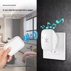 <span class=keywords><strong>Sonnette</strong></span> extérieure étanche SIXWGH noire standard américaine, kit 1-1 <span class=keywords><strong>sans</strong></span> <span class=keywords><strong>fil</strong></span> auto-alimenté de 150m de portée - Product Image 2