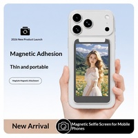 Écran tactile magnétique pour selfie avec lumière d'appoint, affichage arrière pour selfie, miroir portable léger pour selfie, miroir d'écran pour téléphone portable