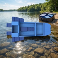 Bateau modulaire pliable en PE 3210x1817x621mm pour le sauvetage fluvial, coque écologique légère, résistant à l'abrasion, pliage facile