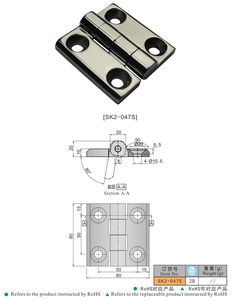 SK2-047S hiện đại công nghiệp thép không gỉ bản lề 180 ° mở 420kg công suất với satin kết thúc cho cửa gỗ - Product Image 6