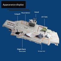 Maquette de porte-avions militaire de grande taille 1:5, finie, avec effets sonores, pour décoration de bataille