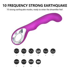 Vibrateur point G incurvé en silicone, stimulateur clitoridien avec anneau de maintien au <span class=keywords><strong>doigt</strong></span>, masseur à forte vibration rechargeable, jouet sexuel pour femmes - Product Image 2