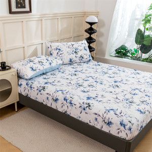 Parure de draps de luxe en microfibre égyptienne 200 fils, motif floral rayé, ultra douce, écologique, poches profondes, 3 pièces, vente en gros - Product Image 4