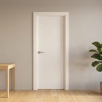 30 x 80 pouces Portes intérieures modernes en MDF prélaqué blanc, à âme creuse, résistantes au vent, finies