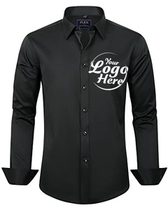 Camisas informales de negocios con botones para hombre, sólidas, de manga larga, elásticas, sin arrugas, de primera calidad - Product Image 3
