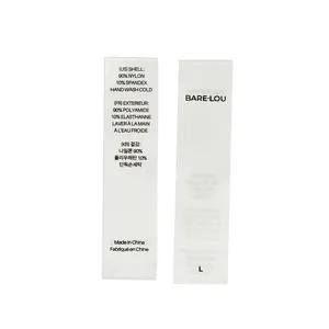 뜨거운 판매 OEM 사용자 정의 로고 천 태그 라벨 폴리 에스터 의류 천 짠 태그 흰색 목 메인 라벨 티셔츠