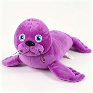 Almohada suave de peluche con forma de criatura marina, almohada de foca morada de cuerpo largo ultra suave para siesta, decoración de sofá y dormitorio. - Product Image 3