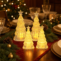 Weihnachtliches LED 3D Kristall-Weihnachtsbaum Nachtlicht, Batteriebetrieben, Plastikbeleuchtung, Kleine Heimdekoration, Geschenk