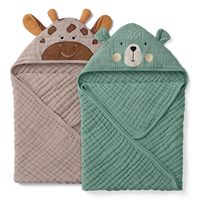 Huijia L015 Bathroom Bath Towel Children's Hooded Cloak Newborn Swaddle Baby Wrap Four-Layer Crepe Cotton Soft Breathable Infant