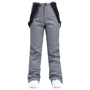 Pantalons de <span class=keywords><strong>ski</strong></span> pour femmes et hommes, coupe <span class=keywords><strong>slim</strong></span>, pour snowboard et <span class=keywords><strong>ski</strong></span> alpin, chauds et épais avec bretelles. - Product Image 2