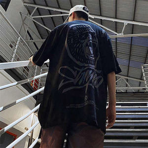 <span class=keywords><strong>Rabal</strong></span> 100% algodón en blanco liso camiseta de gran tamaño impresión personalizada láser Arco Iris logotipo reflectante de talla grande camisetas para hombres - Product Image 3