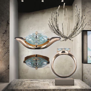 Trendy Design Women's 925 Silver <b>Gold</b> Plated Marquise Cut Solitaire Moissanite Classic Promise Wedding Gift Ring Fine Jewelry - Product Image 3