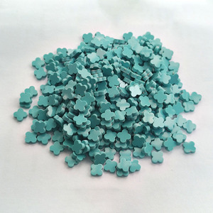 Synthetic Red/ <b>Light</b> Green/Blue Stripes Color Turquoise Loose Gemstone Four <b>Leaf</b> Clover Turquoise Stone For Jewelry - Product Image 6