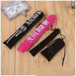 Sac de rangement portable en velours à cordon de serrage, style long, pour perche à selfie et flûte, avec impression par transfert thermique - Product Image 3