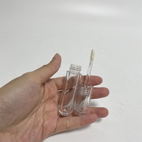 Mini capsule transparente vide rose brillant 3ml Tube de glaçure à lèvres Emballage de tubes de gloss à lèvres Conteneur avec baguette transparente