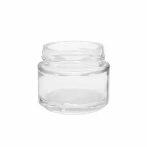 Botella de vidrio para cosméticos, tarro de crema transparente, 30ml