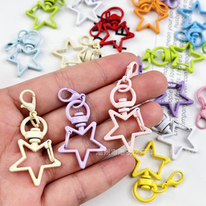 Hebilla de resorte en forma de estrella de aleación de zinc con pintura en aerosol, colorida, para bricolaje, colgante para bolso, accesorio de joyería, venta al por mayor - Product Image 5