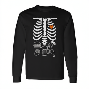 T-shirt à manches longues pour couples, Halloween, papa, squelette ventre de bière, grossesse - Product Image 2