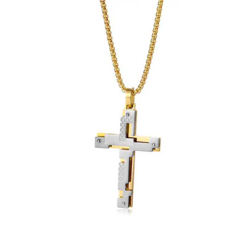 Jesus Head Cross Charm Pendant Necklace 2021 Stainless Steel Charms and Pendants for Men