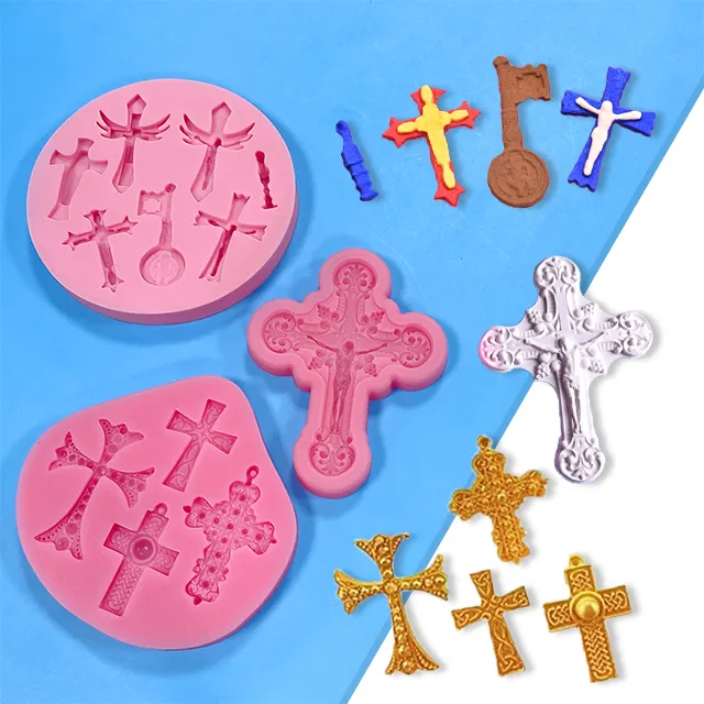 Baptism Cake Decorations Cross Cake Mold Baptism Cake Toppers Silicone Mold Epoxy Resin for Baptism Party Supplies Custom Logo