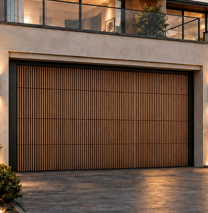 Porte de garage automatique moderne en aluminium de haute qualité, porte sectionnelle isolée sur mesure pour villa et maison privée - Product Image 2
