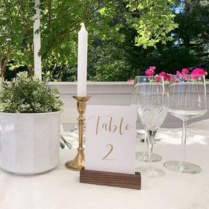 ที่ใส่ป้ายอะคริลิคแบบชนบท,ที่ใส่บัตรตั้งแสดงหมายเลขโต๊ะไม้วอลนัท - Product Image 5