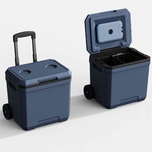 Custom Modern Portable 18L PP Plastic Wheeled <b>Ice</b> <b>Cooler</b> with Handle Pull Rod for Outdoor Picnic Food & Cans - Product Image 3