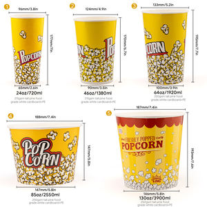 Cubo de Papel Biodegradable Personalizado para <span class=keywords><strong>Palomitas</strong></span> con Tapa, Vaso de Papel para <span class=keywords><strong>Palomitas</strong></span> o Pollo Frito - Product Image 4