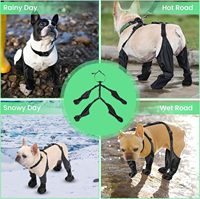 Bottes et protections pour pattes de chien imperméables, réglables et souples pour la marche en extérieur - Toutes saisons, noir