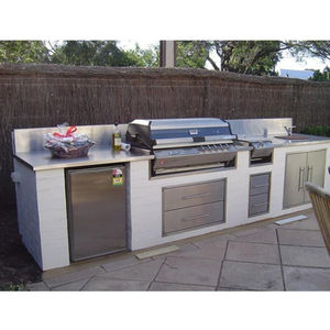 Brûleurs de barbecue commerciaux modernes four à baril gril de barbecue Style d'armoire robuste avec brûleur latéral Plaque chauffante à gaz - Product Image 5